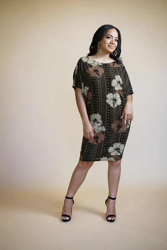 AUTE MALU WING KNIT DRESS BLACK- TD160