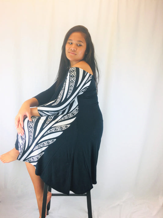 Ladies Raglan Dress Olioli Black 4841