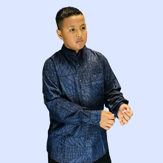 Tanoa Men's L/Sleeves Shirt/ SL1134 Dk Denim