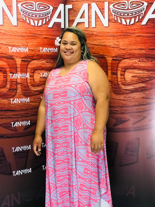 Akamu Ladies Valarie Dress-LD1262-Pink LT Blue (ALL SALES FINAL)