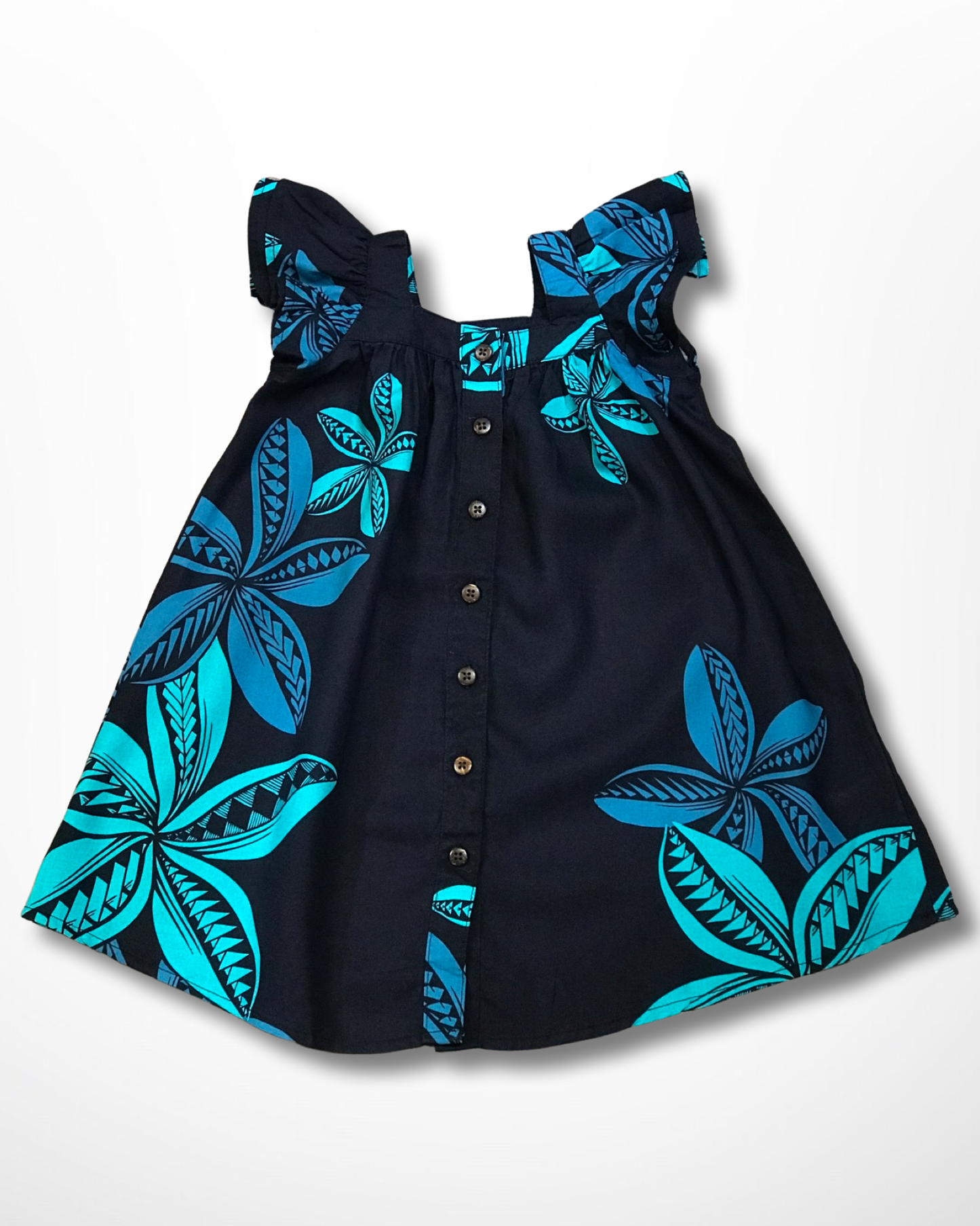 TOLU FLUTTER SLEEVE GIRL'S DRESS BLUE