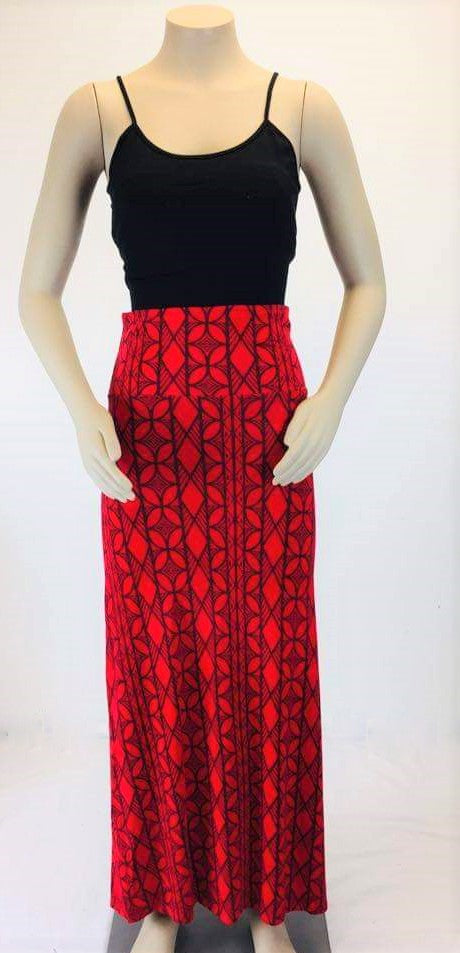 Sialei Leilei maxi skirt LS591 Red – www.tanoa.co.nz