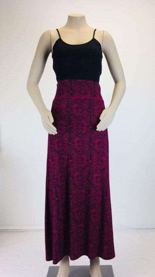 Ladies Maxi Tapa Skirt- LMS002-Maroon – www.tanoa.co.nz