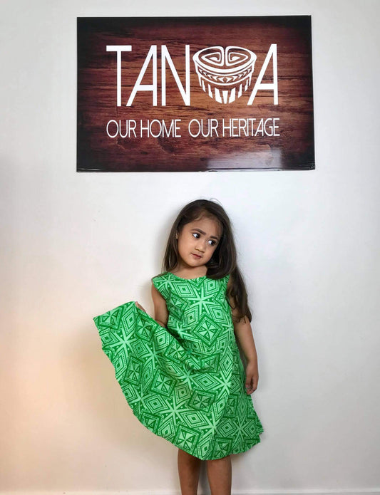 V-Back Girls Dress-LG1022 Lime